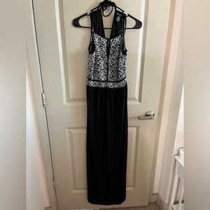 Black and Silver Long Dress